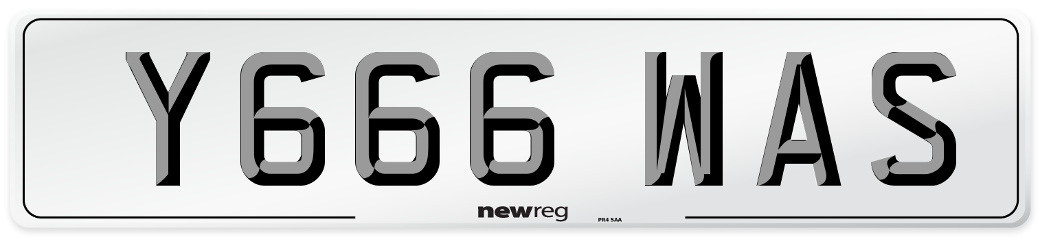 Y666 WAS Number Plate from New Reg